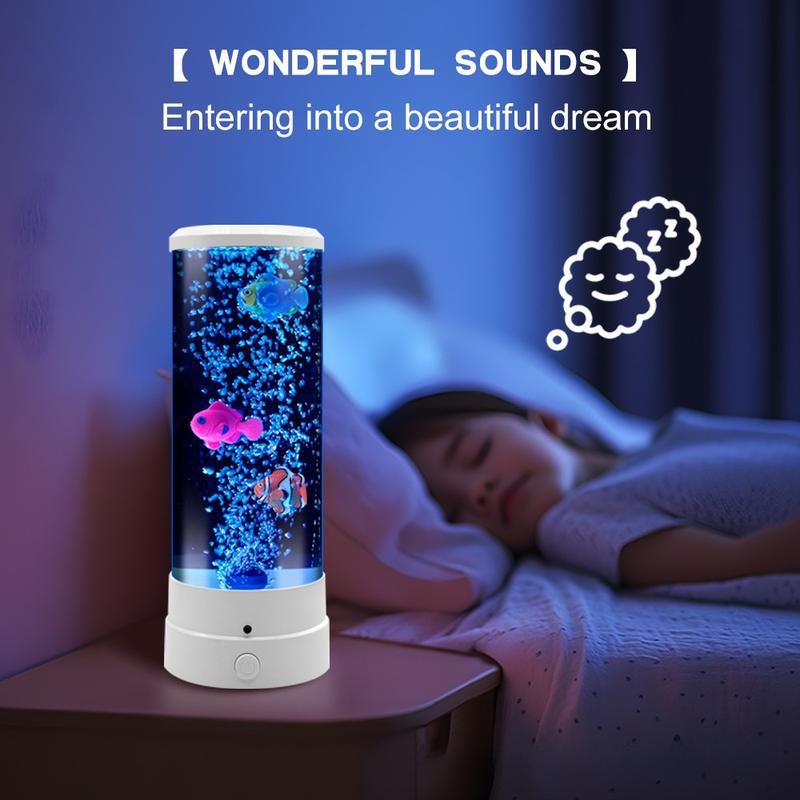 Enchanting Jellyfish LED Night Light - Colorful Bubble Fish Lamp for Soothing Bedrooms and Kids' Rooms