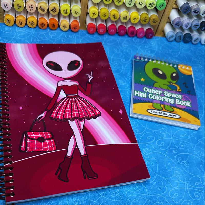 Galactic Aliens Miniature Coloring Book - 40 Fun-Filled Pages of Out of This World Designs for All Ages - Perfect for Relaxation and Creativity!