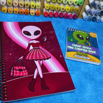 Galactic Aliens Miniature Coloring Book - 40 Fun-Filled Pages of Out of This World Designs for All Ages - Perfect for Relaxation and Creativity!