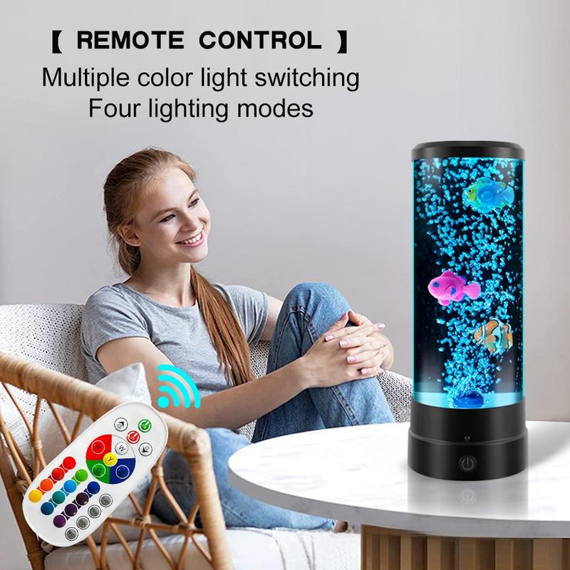 Enchanting Jellyfish LED Night Light - Colorful Bubble Fish Lamp for Soothing Bedrooms and Kids' Rooms