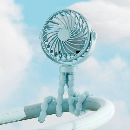 Stay Cool Anywhere: 2025 Mini Portable Battery-Powered Clip Fan with 360° Rotation and Flexible Design