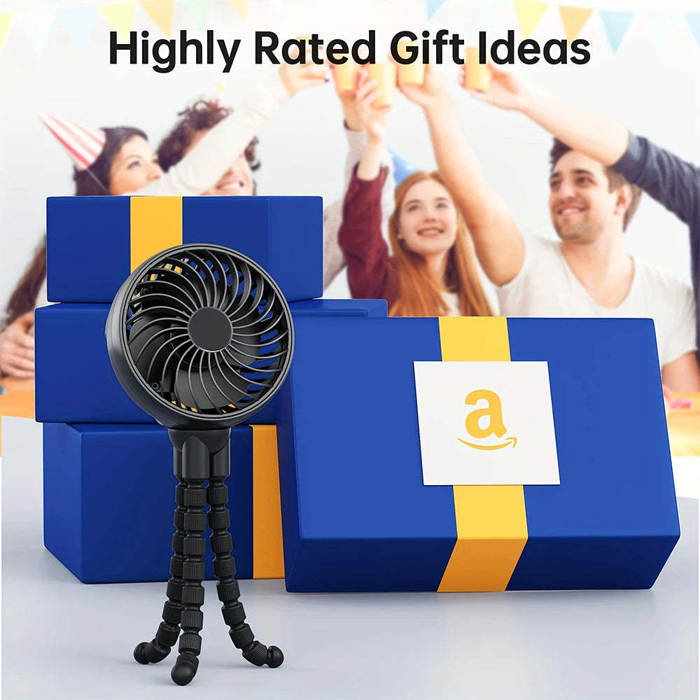 Stay Cool Anywhere: 2025 Mini Portable Battery-Powered Clip Fan with 360° Rotation and Flexible Design