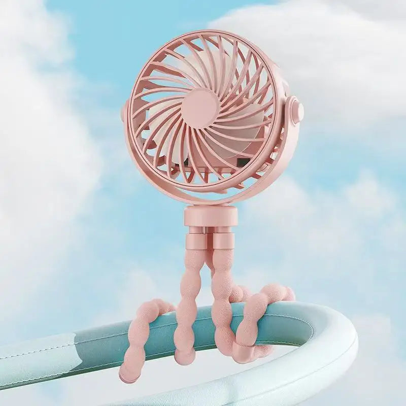 Stay Cool Anywhere: 2025 Mini Portable Battery-Powered Clip Fan with 360° Rotation and Flexible Design