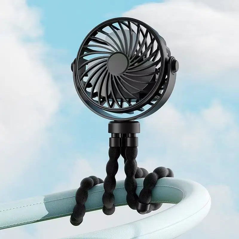 Stay Cool Anywhere: 2025 Mini Portable Battery-Powered Clip Fan with 360° Rotation and Flexible Design
