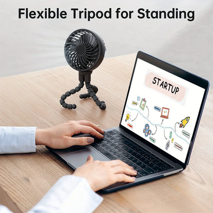 Stay Cool Anywhere: 2025 Mini Portable Battery-Powered Clip Fan with 360° Rotation and Flexible Design