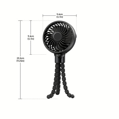 Stay Cool Anywhere: 2025 Mini Portable Battery-Powered Clip Fan with 360° Rotation and Flexible Design