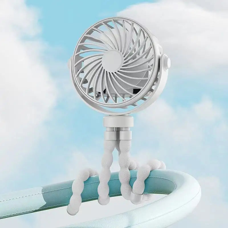 Stay Cool Anywhere: 2025 Mini Portable Battery-Powered Clip Fan with 360° Rotation and Flexible Design